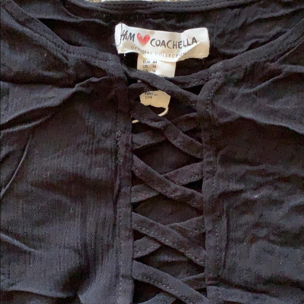 NWOT H&M x Coachella Bell-Sleeved Crop Top